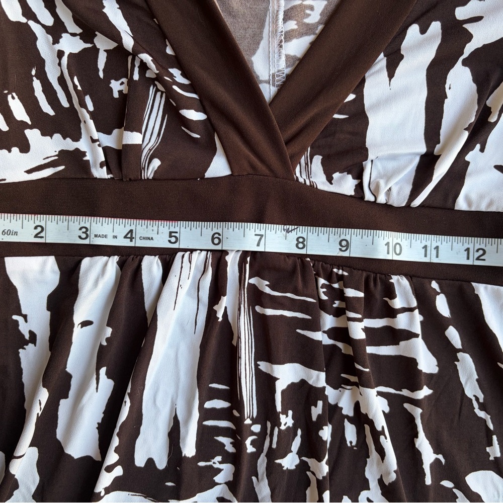 Y2K Vintage Ruby Rox Empire Waist Dress NWT | Brown Abstract Print Boho | Small - Picture 10 of 11